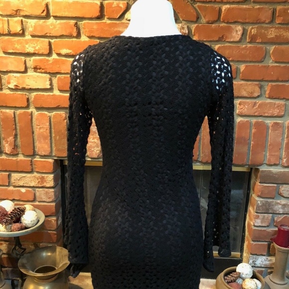 Vintage Black Coachella Chic Eyelet Mini Dress - Picture 8 of 10
